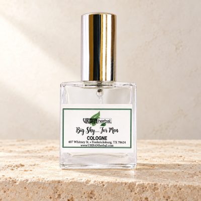 URBANherbal Big Sky for Men cologne on warm ivory stone